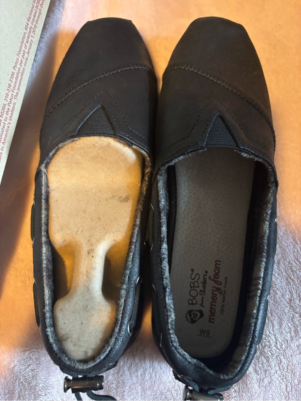 BOBS from Skechers Black Slip-On Memory Foam Flats